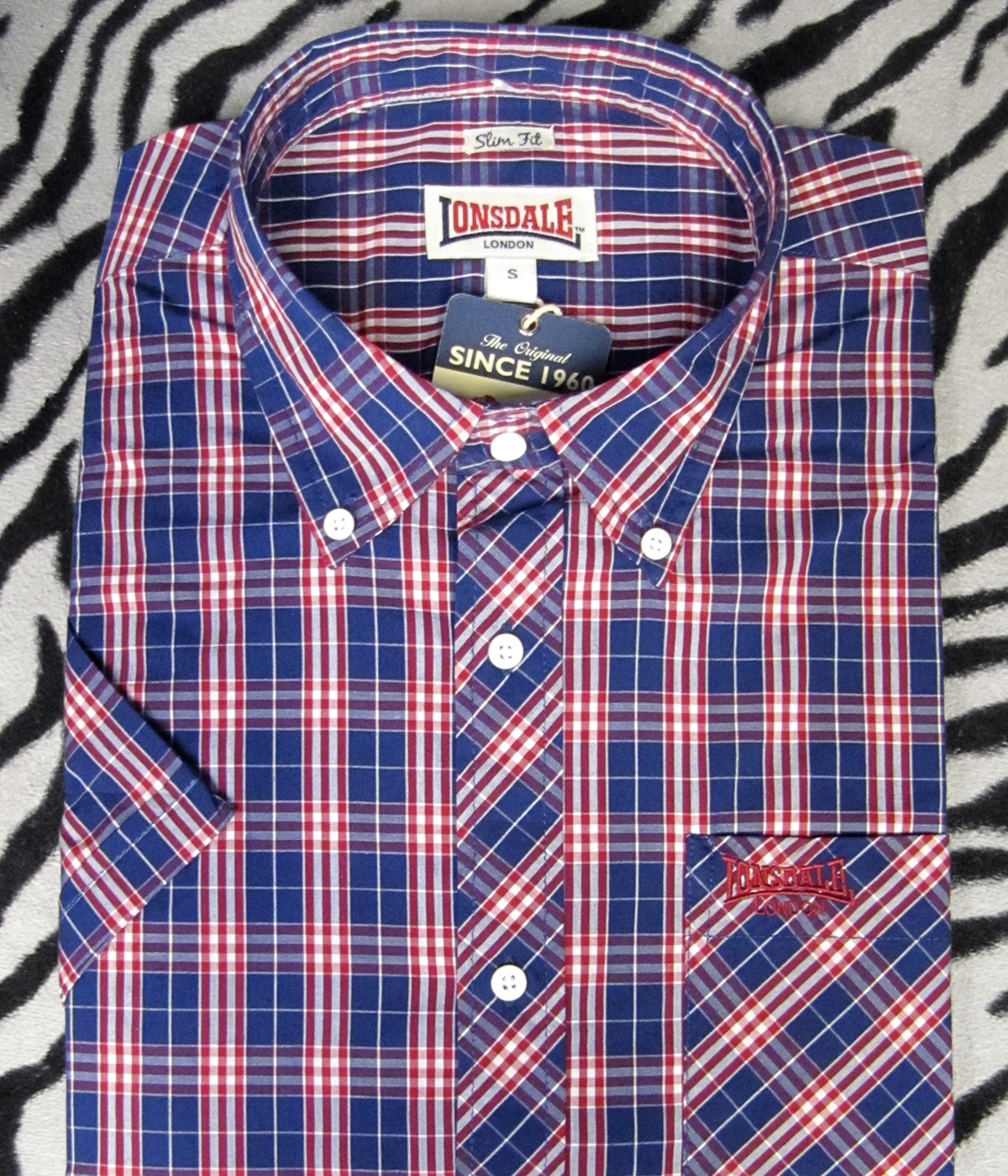 CAMISA LONSDALE AZUL, ROJO Y BLANCO